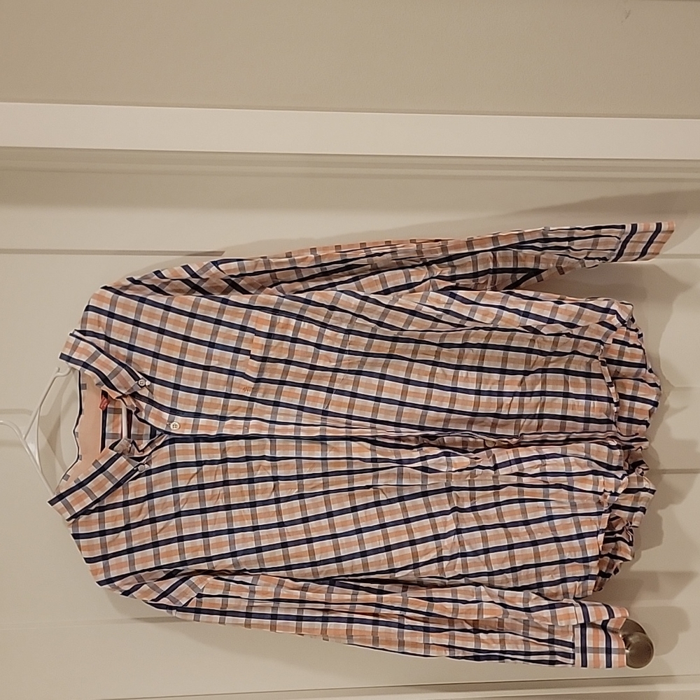 Men's 3XL Izod orange and blue button down long sleeve shirt